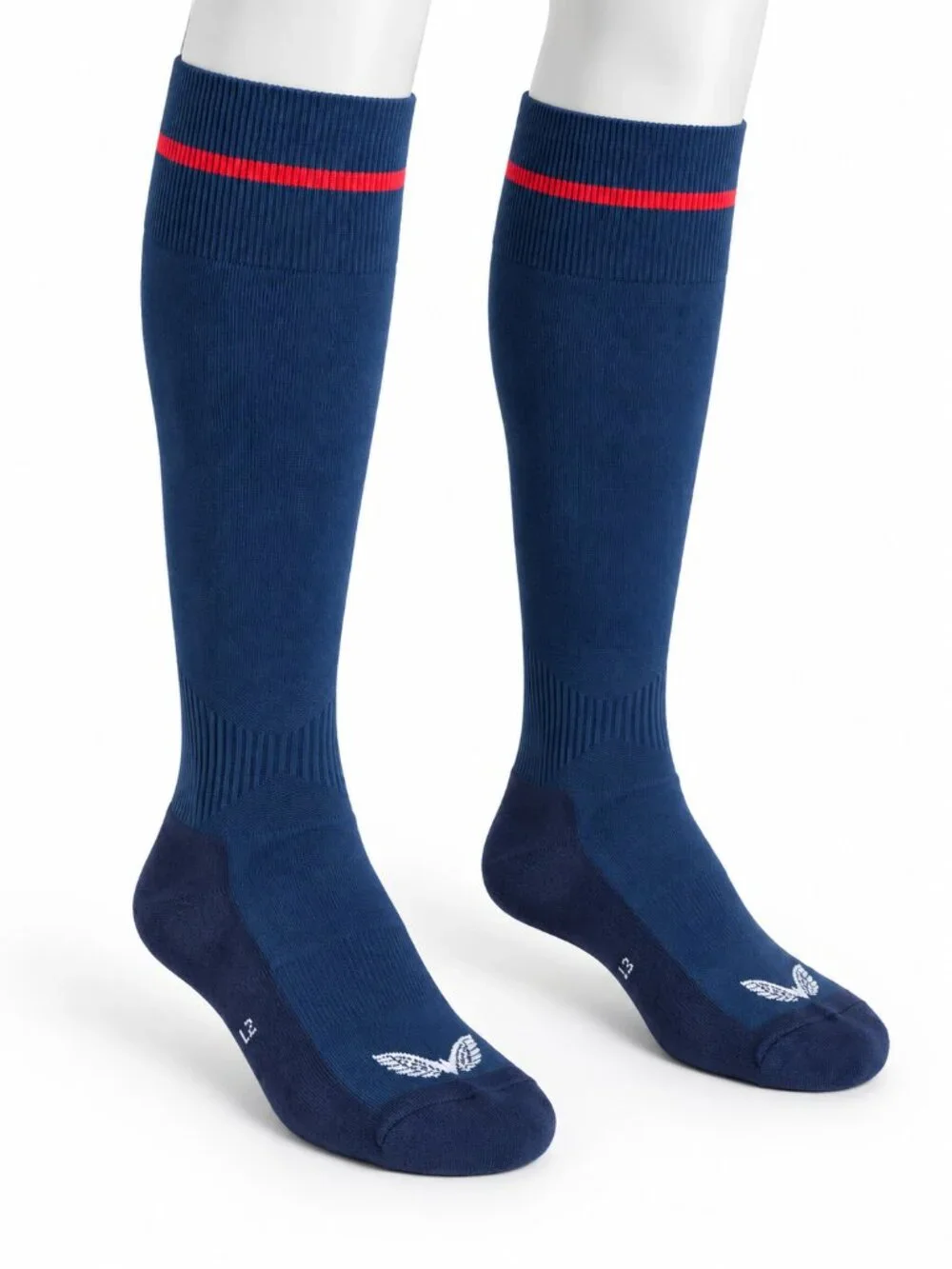 Castore Navy Blue Red Stripe Knee High Athletic Training Socks 9-12